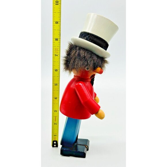 Handcrafted Wooden Man Boy Top Hat German Incense Burner Smoker 9 inch - Picture 7 of 7